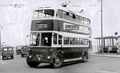 No-11-Trolley-Bus-to-Hollington-on-Grand-Parade-turning-into-London-Road.-1955.